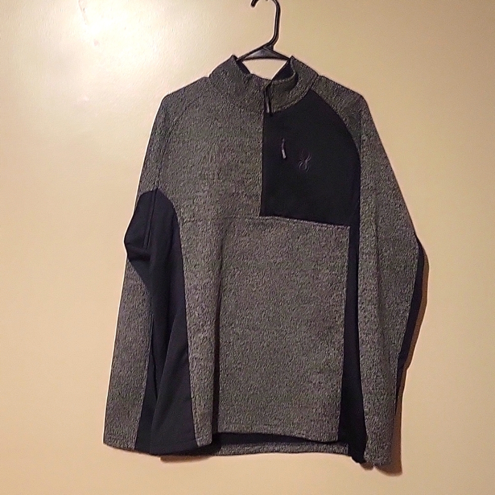Spyder Active Men's Half Zip Thermal Pullover Mens Size XL Charcoal